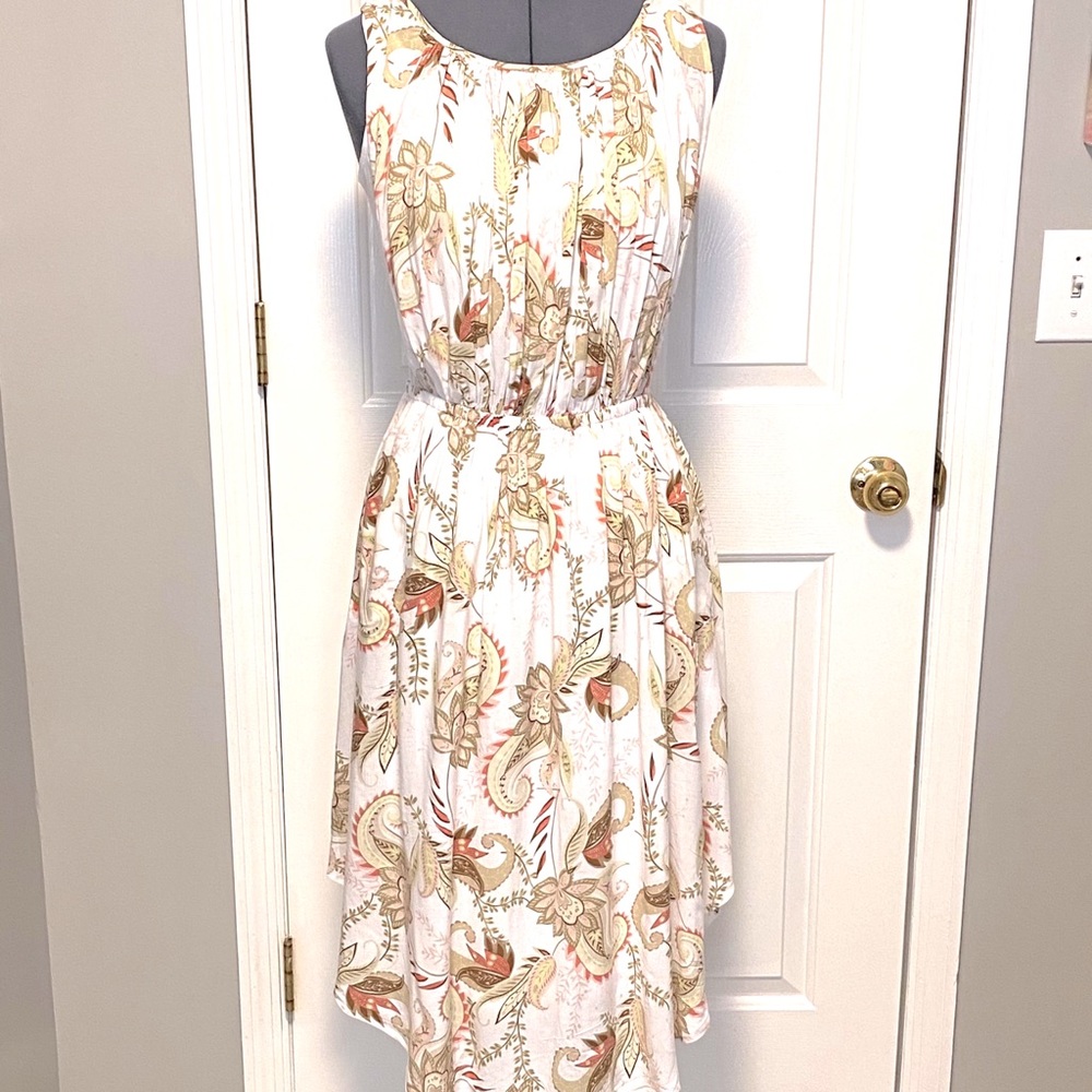 J. Jill green floral white shift dress XS 427